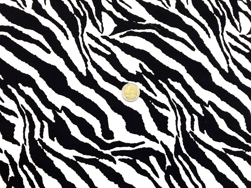 AMORNPHAN 44 Inch Black and White Zebra Pattern Printed 100% Cotton Fabric Craft Cloth Kid Patchwork Handmade Sewing Crafting for 1 Yard - Image 2